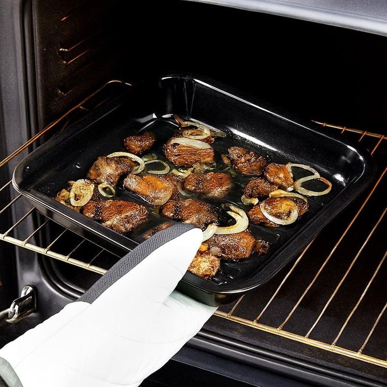 Orion, blacha do pieczenia, emaliowana, prostokątna, głęboka, 31-25-4,5 cm