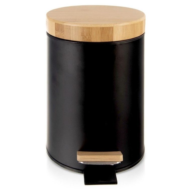 Orion, Black, kosz na śmieci metalowy z pedałem, czarny, 3l