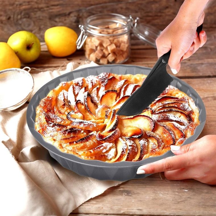 Orion, Black Line, nóż do ciasta z ząbkami, czarny, 24,5 cm