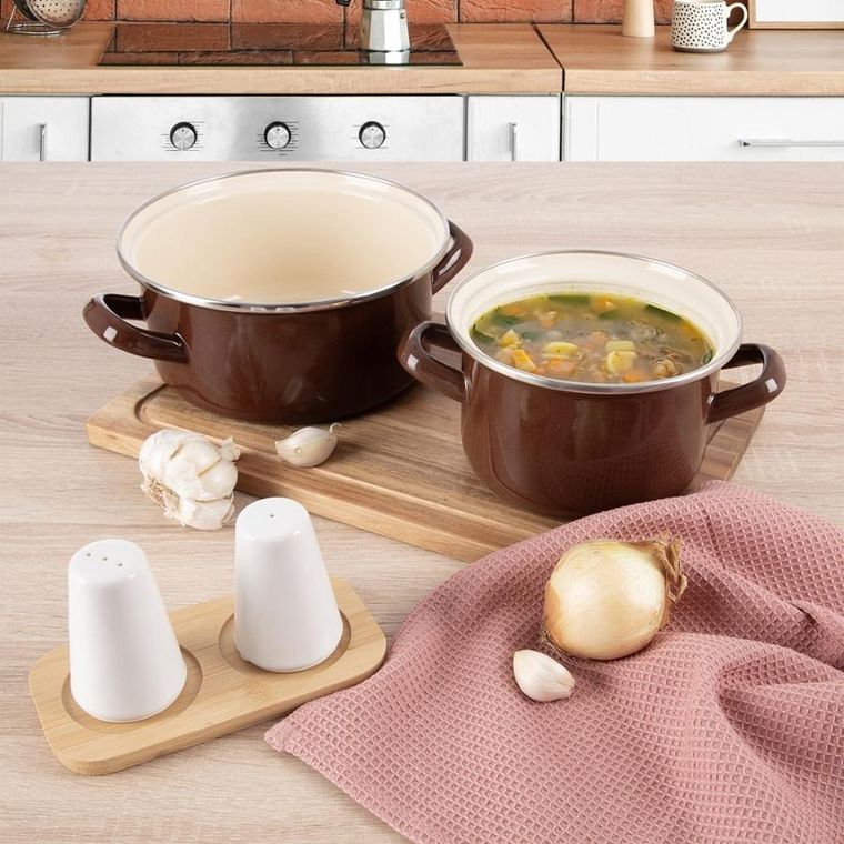 Orion, Brown, garnek emaliowany, 18,5 cm, 1,6l