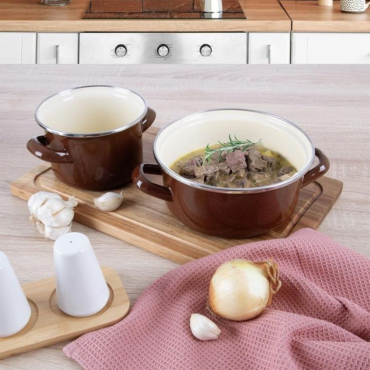 Orion, Brown, garnek emaliowany, 20,5 cm, 2,2l