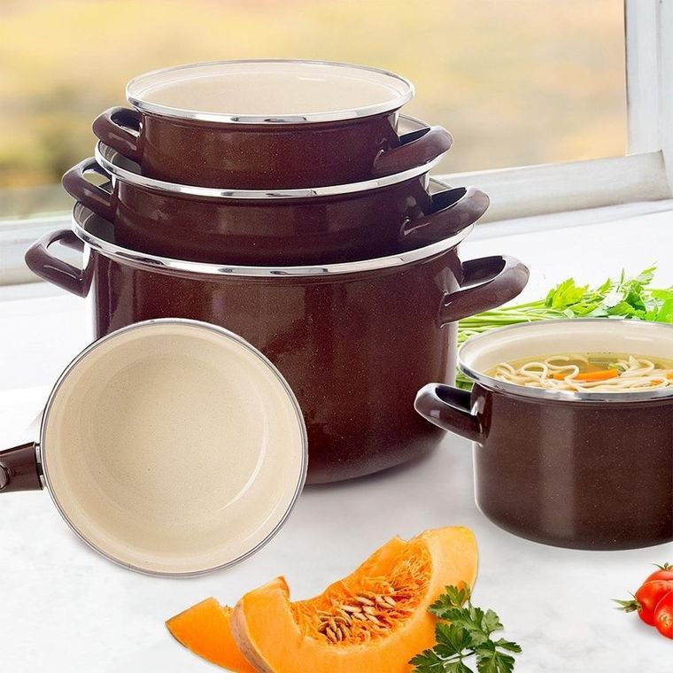 Orion, Brown, garnek emaliowany, 32 cm, 11,5l