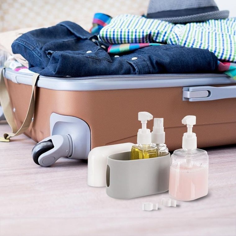 Orion, butelki, pojemniki podróżne na kosmetyki w etui, 4 elementy