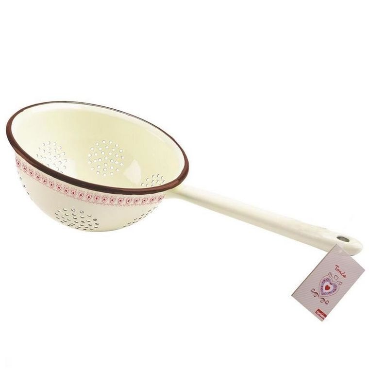 Orion, cedzak emaliowany, retro, tonca, 18 cm