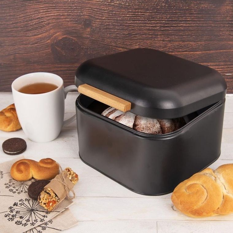 Orion, chlebak metalowy czarny, 21,5-20-14,5 cm