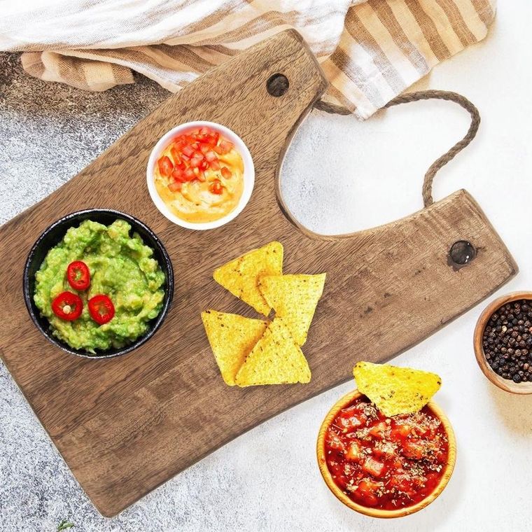 Orion, deska do krojenia i serwowania, drewniana, Mango, 40.5-28 cm