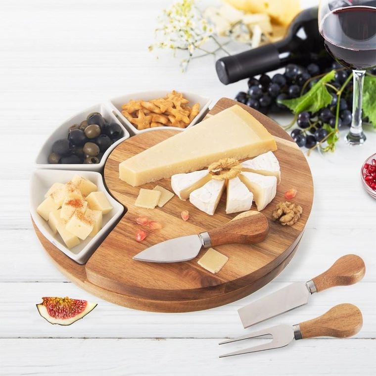 Orion, deska do serów z nożami i miseczkami, 7 elementów