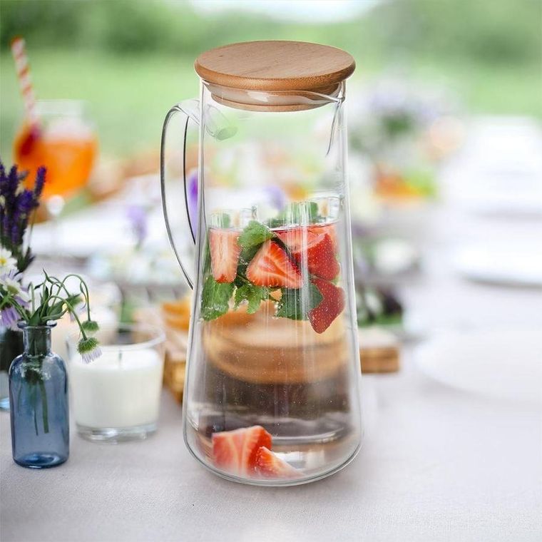 Orion, dzbanek z pokrywką bambusową i uchwytem, 1,5 l