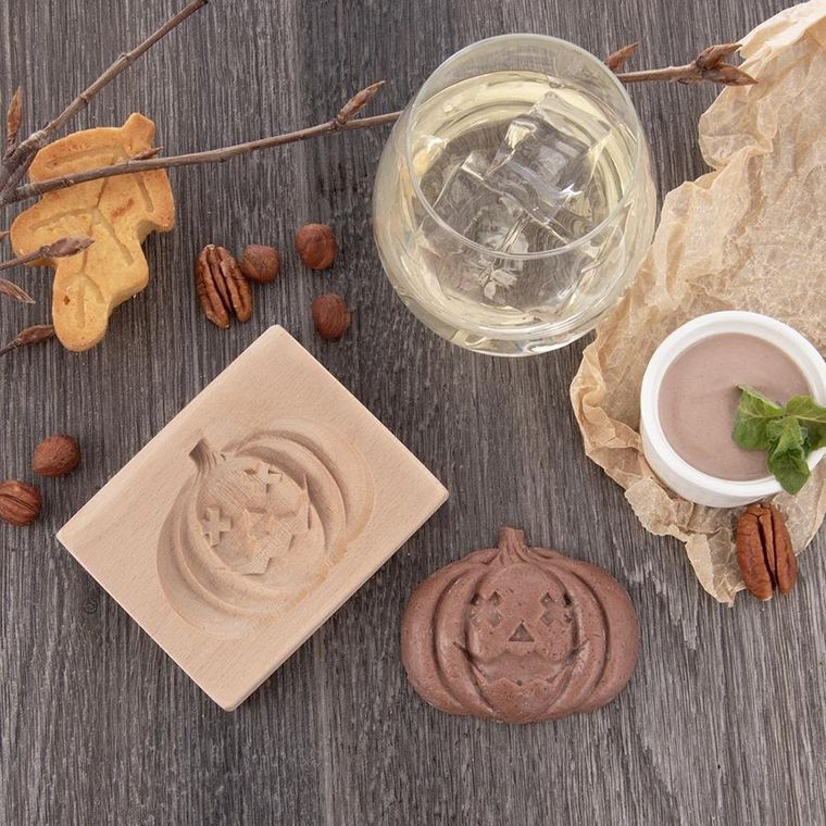 Orion, foremka do ciastek, drewniana, Halloween dynia, 10-8 cm