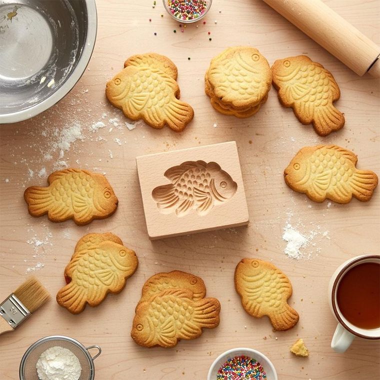 Orion, foremka do ciastek, drewniana, ryba, 10-8 cm