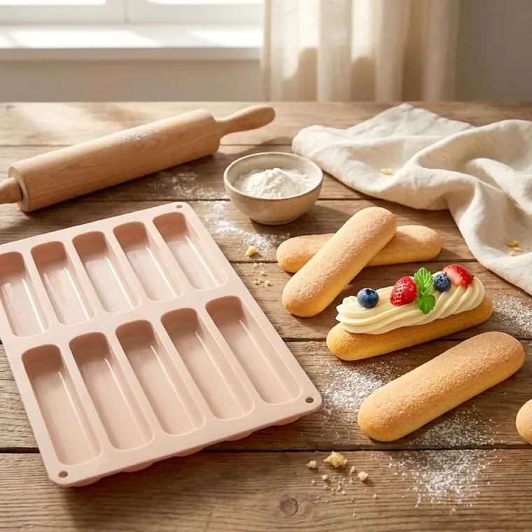 Orion, forma do biszkoptów, silikonowa, beżowa, 28-17-2 cm