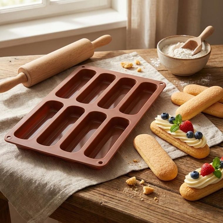 Orion, forma do biszkoptów, silikonowa, brązowa, 28-17-2 cm