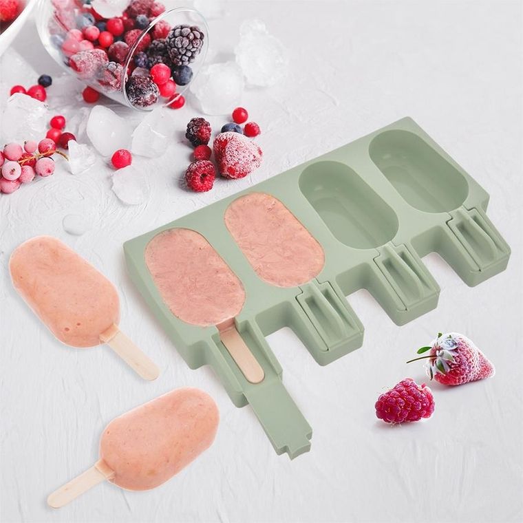 Orion, forma do lodów silikonowa z pokrywką, zielona