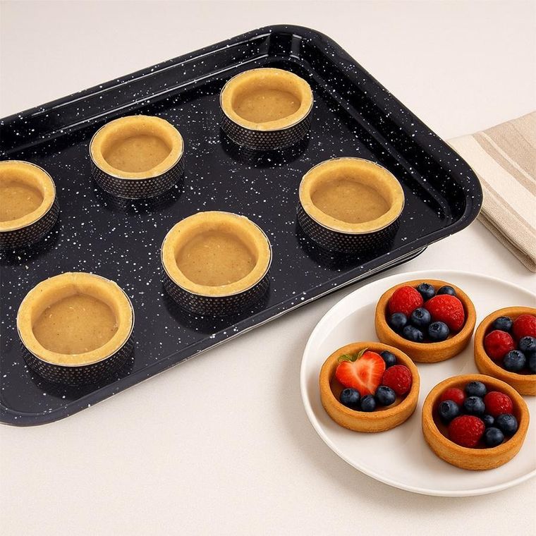 Orion, forma do tartaletek stalowa, rant perforowany, 8 cm, 6 szt.