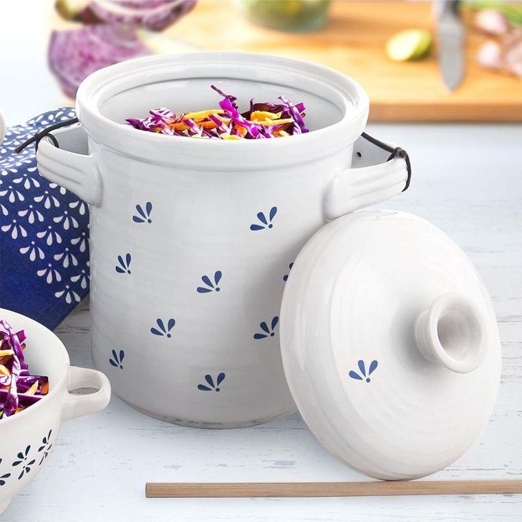 Orion, garnek do kiszenia kapusty ogórków, ceramiczny, biały, 2.5 l, Modrobila