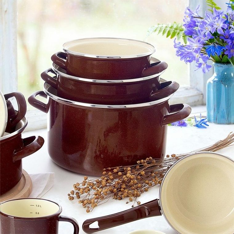 Orion, garnek emaliowany, brown, 26 cm, 6,5l