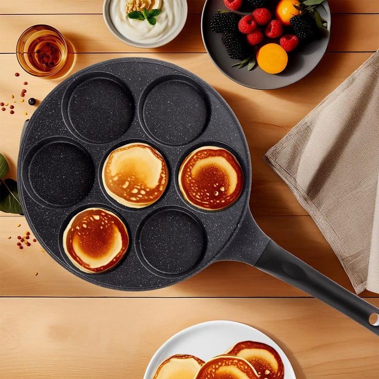 Orion, Grande, patelnia do jajek, 7 otworów, granitowa, 27 cm