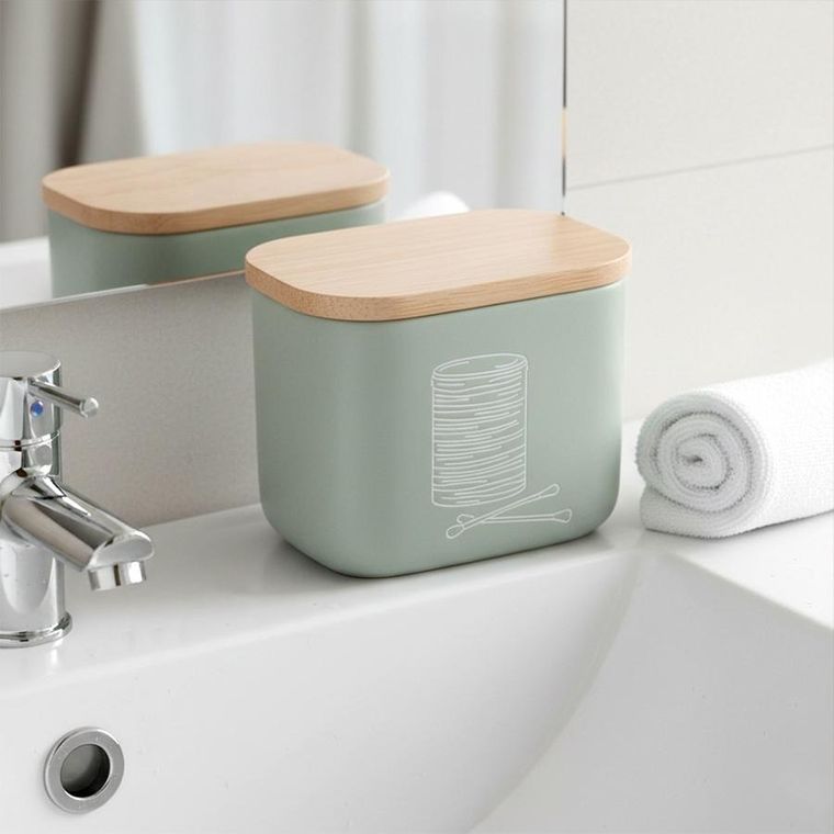 Orion, Greenish, pojemnik na patyczki i płatki kosmetyczne, zielony