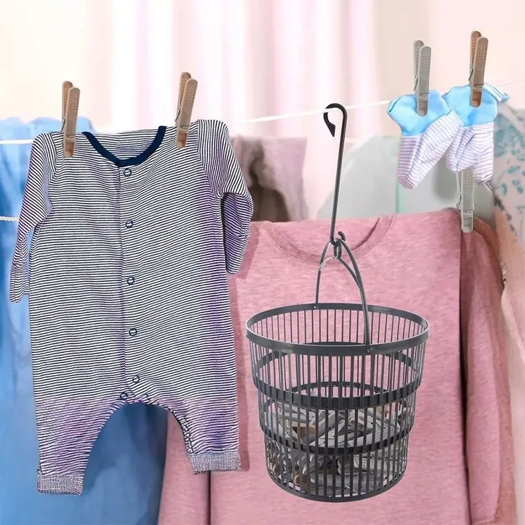 Orion, klamerki na pranie w składanym koszyku, 50 szt.