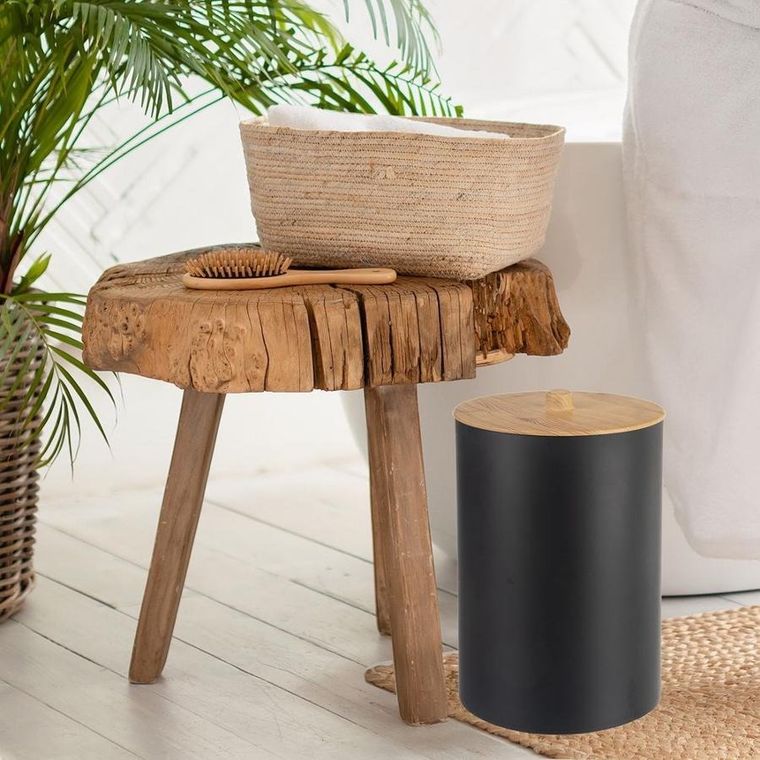 Orion, kosz na śmieci łazienkowy czarny, 7l