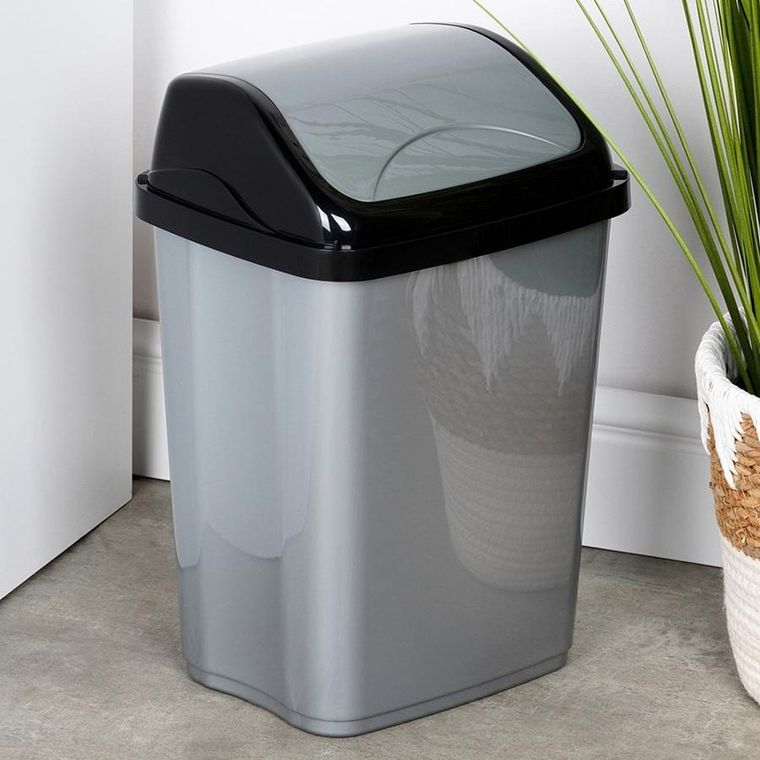 Orion, kosz na śmieci, plastikowy, szary, 10l