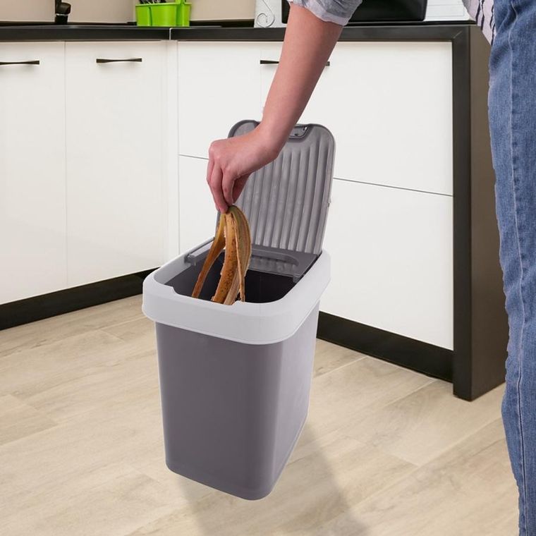 Orion, kosz na śmieci, plastikowy, szary, 12 l