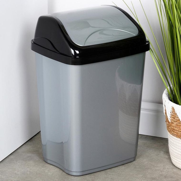 Orion, kosz na śmieci, plastikowy, szary, 16l