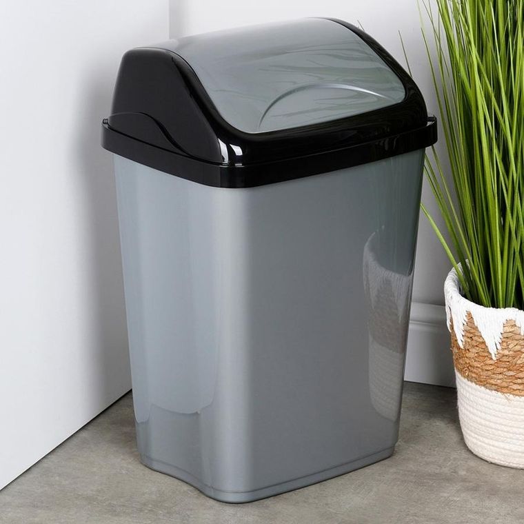 Orion, kosz na śmieci, plastikowy, szary, 26l