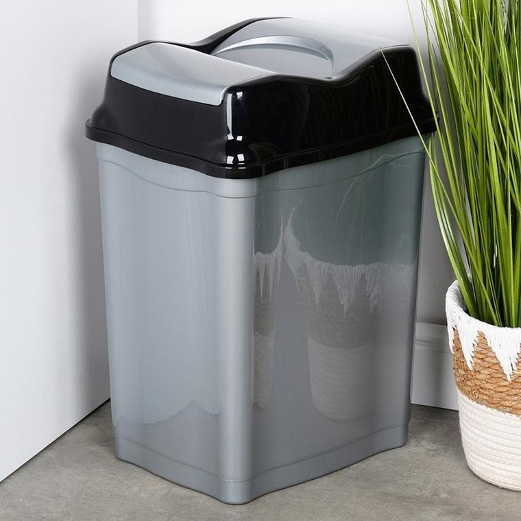 Orion, kosz na śmieci, plastikowy, szary, 28l