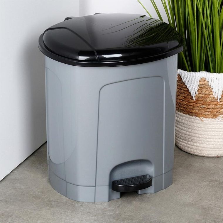 Orion, kosz na śmieci z pedałem, plastikowy, szary, 11,5l