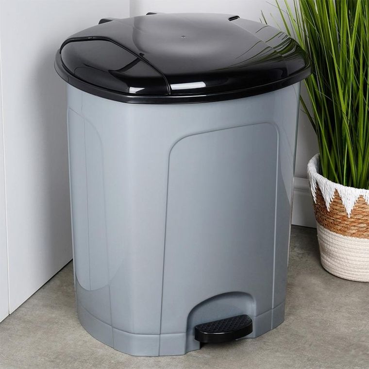 Orion, kosz na śmieci z pedałem plastikowy, szary, 50l