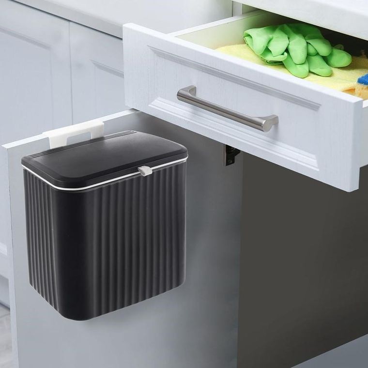 Orion, kosz na śmieci zawieszany, czarny, 13 l