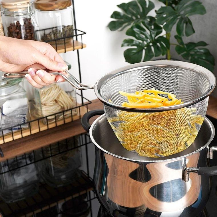 Orion, koszyk do smażenia frytek z rączką, stalowy, 19,5 cm