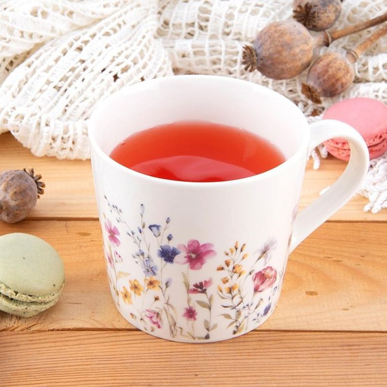 Orion, kubek porcelanowy, kwiaty, 430 ml