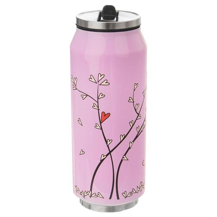 Orion, kubek termiczny, drzewo z sercami różowy, puszka, 400 ml