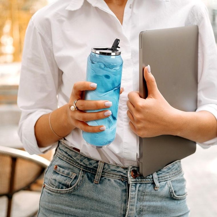 Orion, kubek termiczny, puszka, niebieska, 700 ml