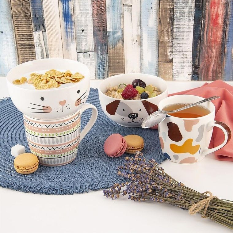 Orion, kubek z miseczką, porcelanowy, zestaw dla dziecka, 2 elementy