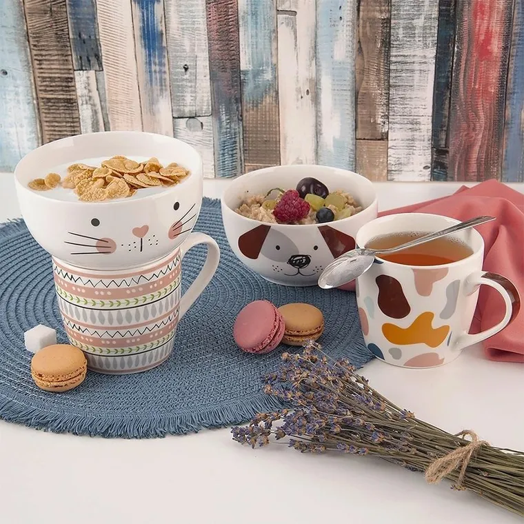 Orion, kubek z miseczką, porcelanowy, zestaw dla dziecka, 2 elementy