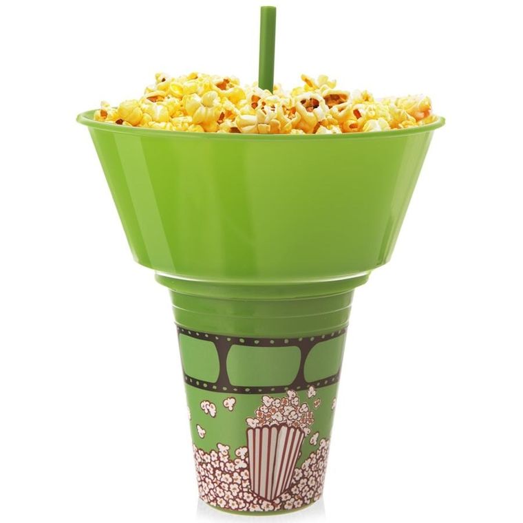 Orion, kubek z miską na popcorn, zielony, 500 ml