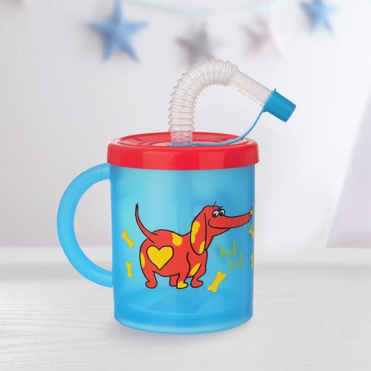 Orion, kubek ze słomką dla dziecka, pies, 260 ml