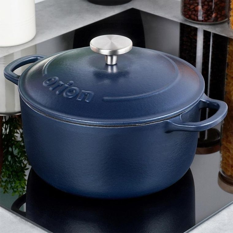 Orion, Litina, garnek z pokrywką, żeliwny, emaliowany, 22 cm, 3,3l