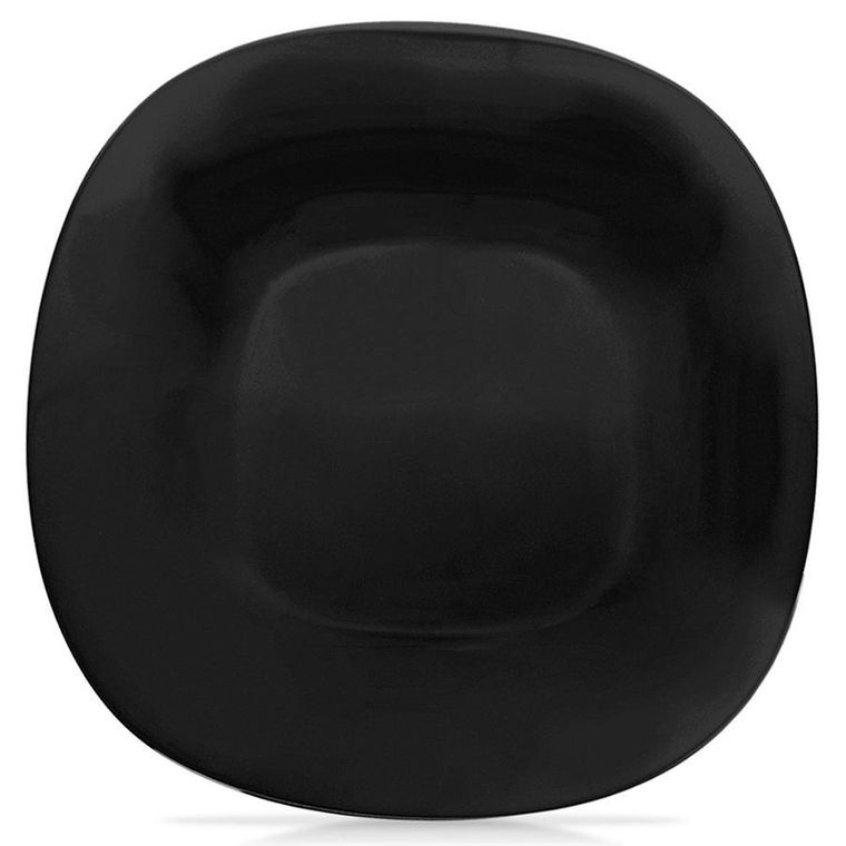 Orion, Luna, talerz deserowy, szklany, czarny, 20,5-20,5-1,8 cm