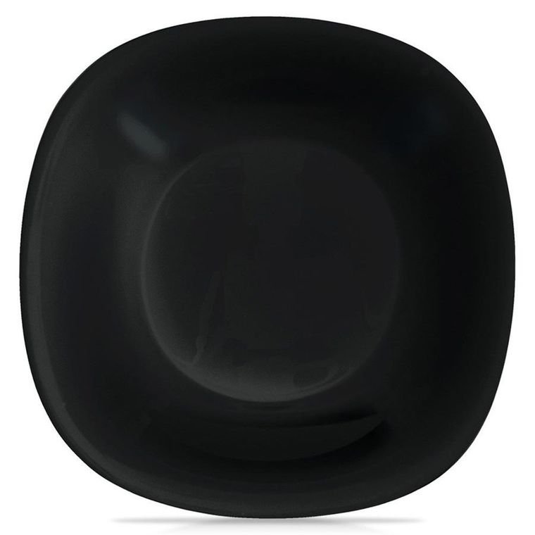 Orion, Luna, talerz obiadowy, głęboki, szklany, czarny, 21,5 cm, 650 ml
