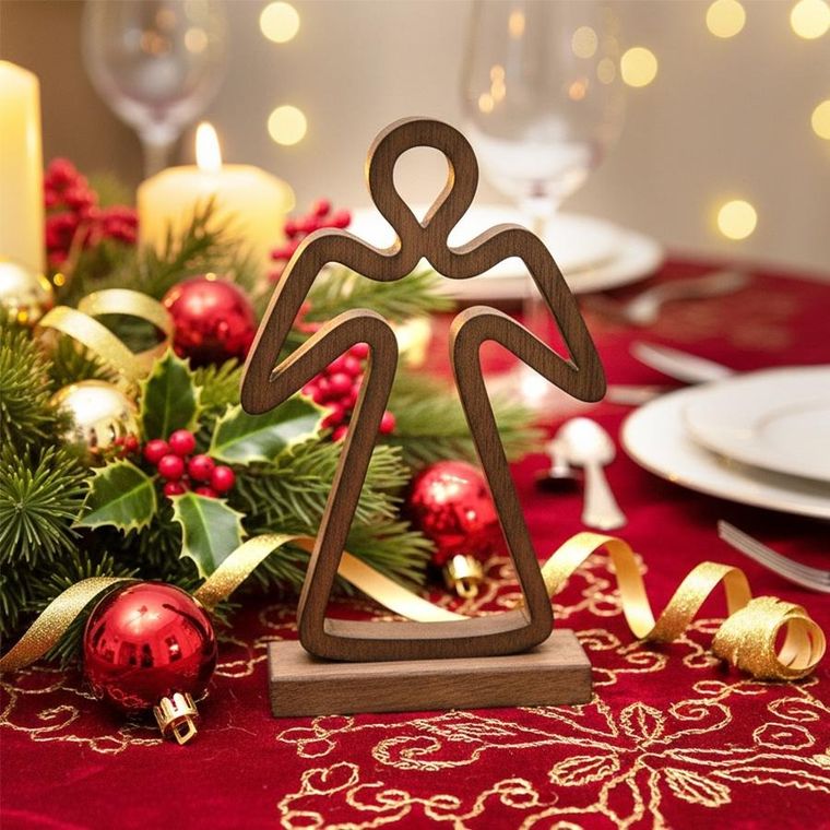 Orion, Mango, figurka świąteczna, drewniana, anioł, 29 cm