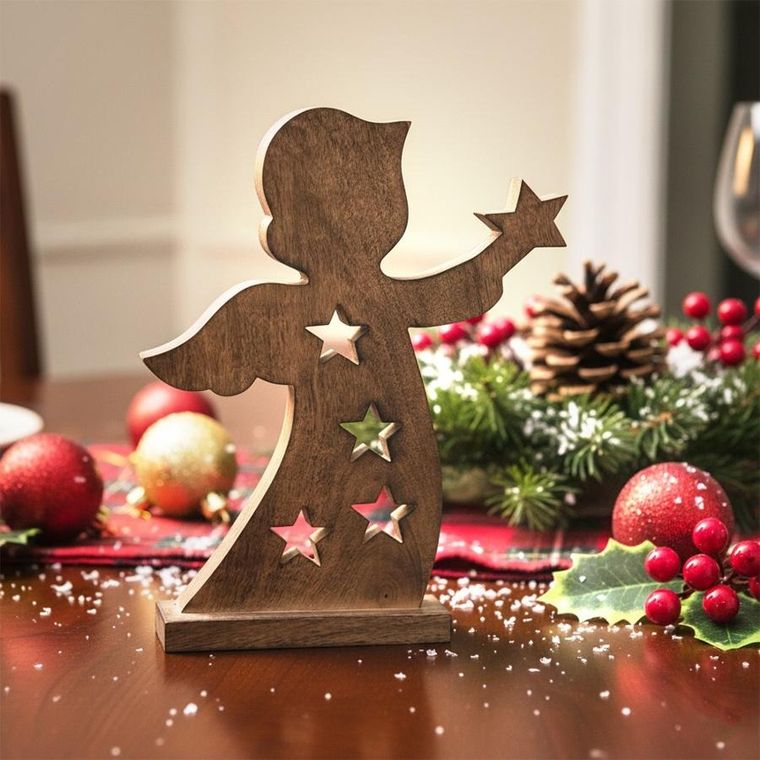 Orion, Mango, figurka świąteczna, drewniana, anioł, 43 cm