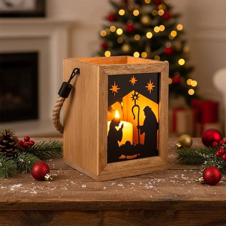 Orion, Mango, lampion na świeczkę, szopka, 14-14-20 cm