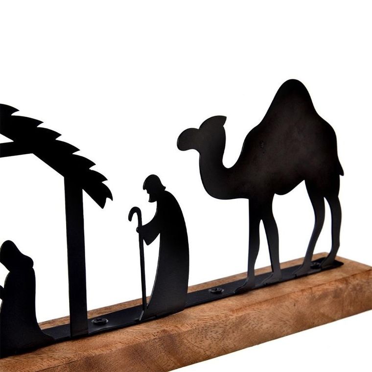 Orion, Mango, szopka bożonarodzeniowa, drewniana, metalowa, 51-5-18 cm