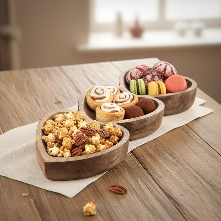 Orion, Mango, talerz na przekąski, drewniany, serce, 40-16 cm