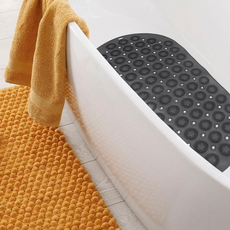 Orion, mata antypoślizgowa pod prysznic, szara, 68-37 cm