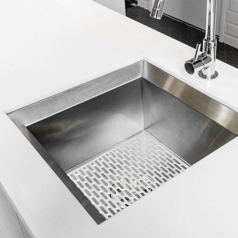 Orion, mata do zlewu, gumowa, biała, 33-28 cm